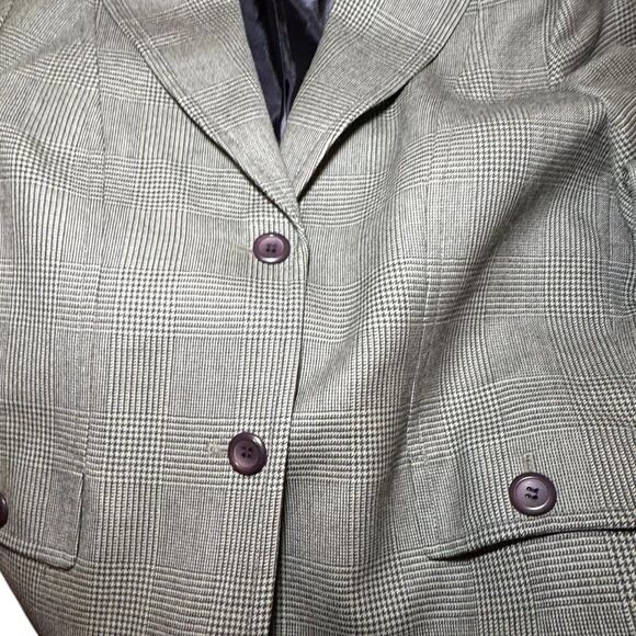 Pendleton Women’s 100% Virgin Wool Blazer Gray Glen Plaid Check Size 12 USA Fabr - Picture 7 of 7